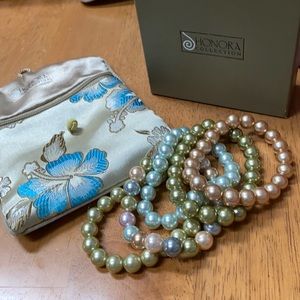 Honora Cultured Freshwater Pearls Stretch Bracelets Set of Five